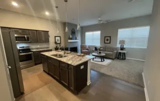 Apartment kitchen and living room